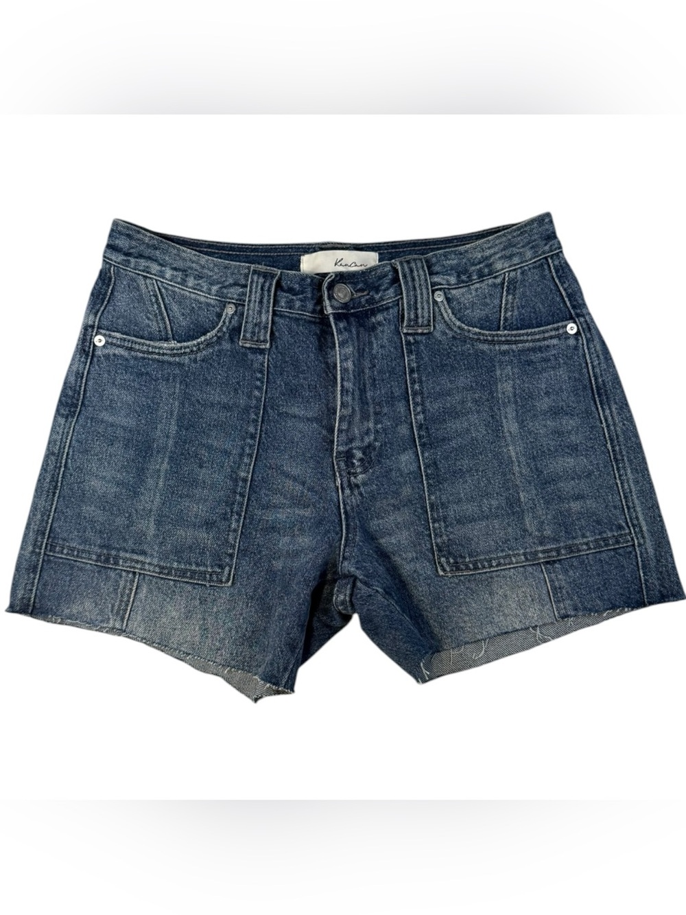 KanCan Dark Blue Denim Patch Pocket Shorts